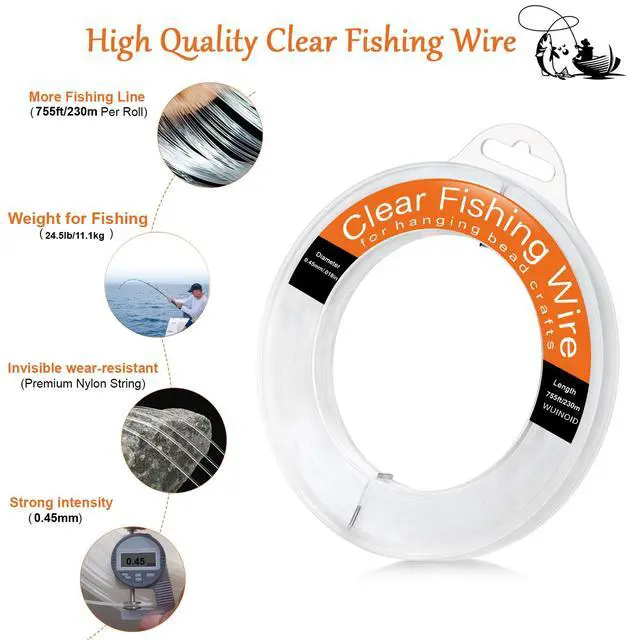 Alt view image 2 of 7 - Clear Fishing Line Wire, Monofilament Fishing Line Wire, Nylon Clear Invisible String for Fishing and Hanging Balloons Garland Crafts Decorations