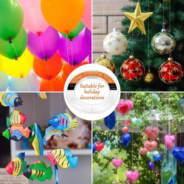 Alt view image 5 of 7 - Clear Fishing Line Wire, Monofilament Fishing Line Wire, Nylon Clear Invisible String for Fishing and Hanging Balloons Garland Crafts Decorations