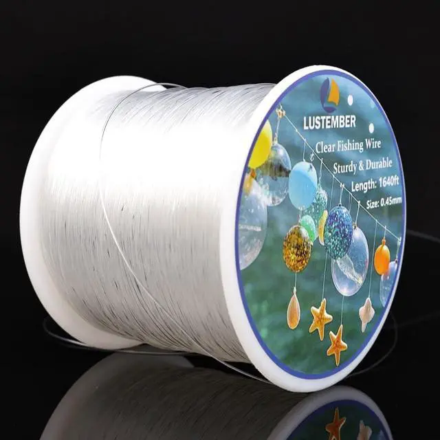 Main image of Fishing Wire, 1640 ft Clear Fishing Line, Strong Invisible String for Hanging Decorations, Balloons, Crafts, Jewelry Making, Beading, Bracelets and Necklaces