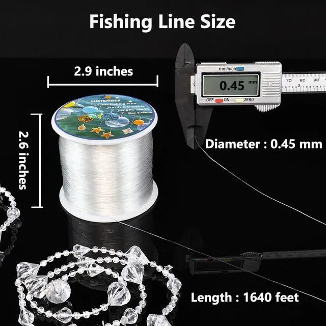 Alt view image 2 of 6 - Fishing Wire, 1640 ft Clear Fishing Line, Strong Invisible String for Hanging Decorations, Balloons, Crafts, Jewelry Making, Beading, Bracelets and Necklaces