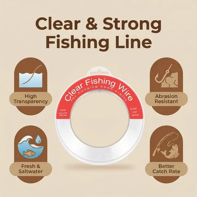 Alt view image 3 of 7 - Fishing Line 788FT, Invisible Monofilament Fishing Wire,Supports 43 Pounds Strong Nylon Invisible Thread for Hanging Decorations, Balloon Garland, Crafts, Picture Display & Outdoor Angles