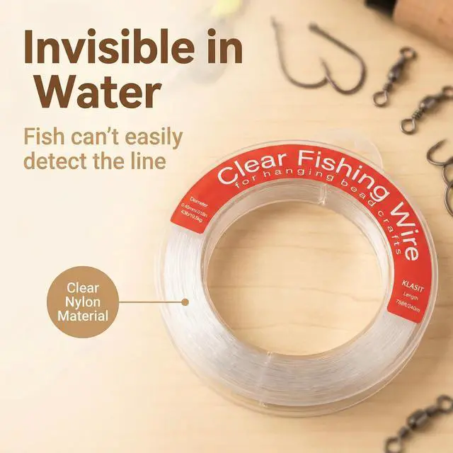 Alt view image 5 of 7 - Fishing Line 788FT, Invisible Monofilament Fishing Wire,Supports 43 Pounds Strong Nylon Invisible Thread for Hanging Decorations, Balloon Garland, Crafts, Picture Display & Outdoor Angles
