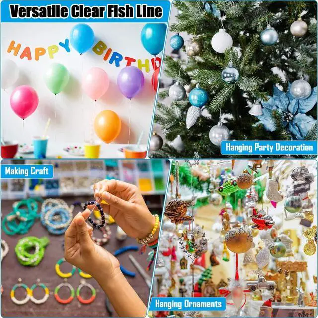 Alt view image 6 of 7 - Clear Fishing Wire, 656FT Fishing Line Clear Invisible Hanging Wire Strong Nylon String Supports 43 Pounds for Balloon Garland Hanging Decorations