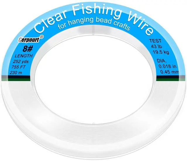 Main image of Clear Fishing Wire,755FT Monofilament Fishing Line,Clear String for Hanging,Strong Wire Invisible Nylon Thread for Hanging Balloon,Garland,Picture,Crafts,Decorations,Suitable for Beading Sewing