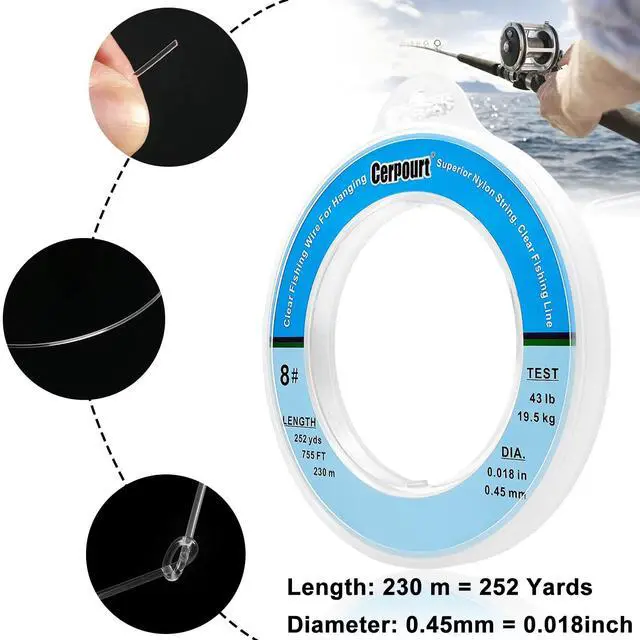 Alt view image 2 of 6 - Clear Fishing Wire,755FT Monofilament Fishing Line,Clear String for Hanging,Strong Wire Invisible Nylon Thread for Hanging Balloon,Garland,Picture,Crafts,Decorations,Suitable for Beading Sewing