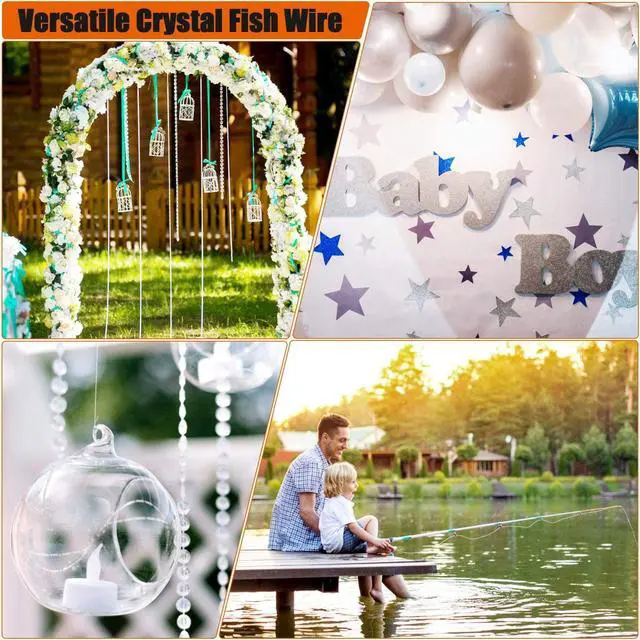Alt view image 6 of 7 - Strong Fishing Line Clear, Thick Fishing Wire 0.8mm Invisible Hanging Wire Heavy Duty Monofilament Line 70 Lb Test for Hanging Decoration Balloon Garland Crafts