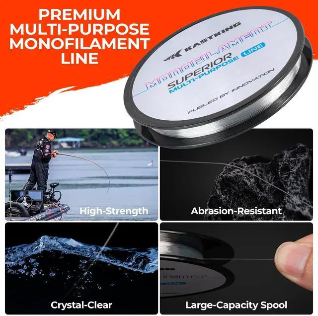 Alt view image 3 of 7 - Premium Monofilament Muti-Purpose Line,Clear,220Yds,40LB