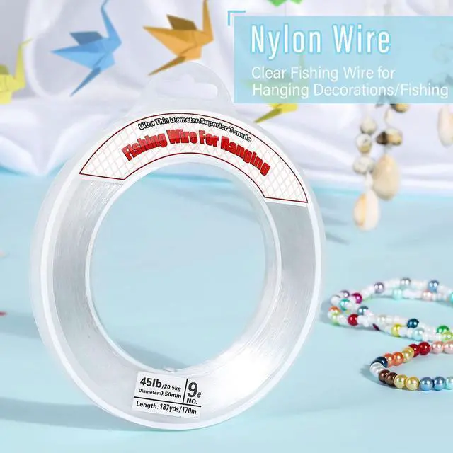 Alt view image 4 of 7 - Clear Fishing Wire, 656FT Fishing Line Clear Invisible Hanging Wire Strong Nylon String Supports 40 Pounds for Balloon Garland Hanging Decorations (0.5mm, 558ft, 45LB)