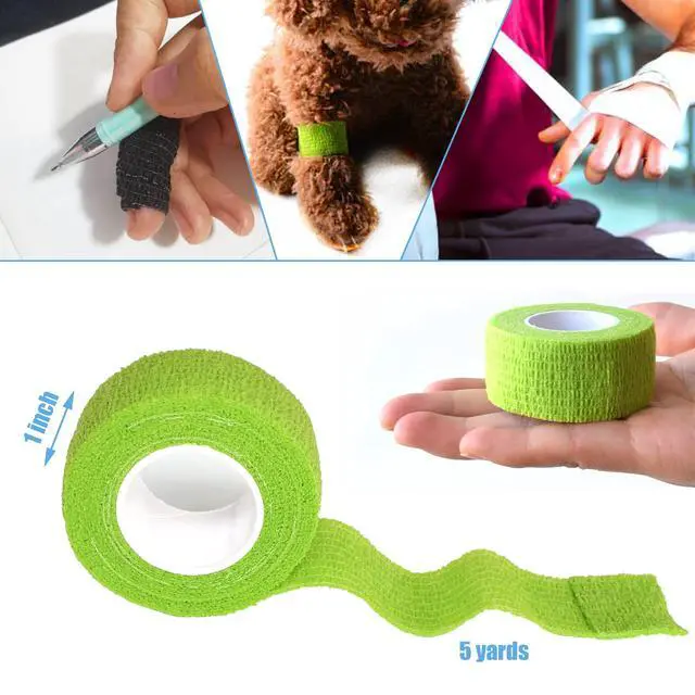 Alt view image 2 of 7 - 9 Pack 1" x 5 Yards Self Adhesive Bandage Wrap Self Stick Wrap for Ankle, Wrist, Finger, Sports, Breathable Cohesive Vet Tape for Pets (Multi Colors)