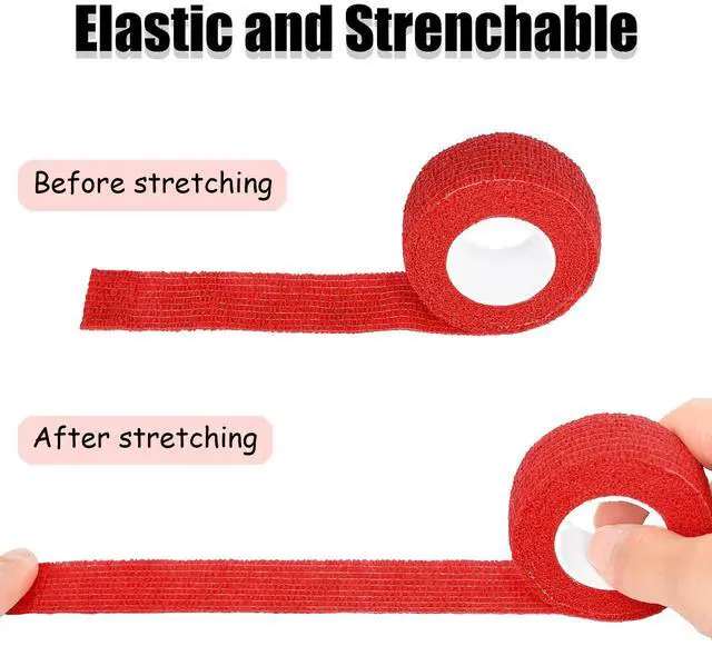 Alt view image 4 of 7 - 6 Pack 1 Inches Self Adhesive Bandage Wrap Breathable Cohesive Bandage Elastic Tape for Pets, Athletic, Sports, Wrist, Knee, Ankle(5 Yards Per Roll, Mixed Colors)