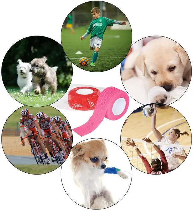 Alt view image 7 of 7 - 6 Pack 1 Inches Self Adhesive Bandage Wrap Breathable Cohesive Bandage Elastic Tape for Pets, Athletic, Sports, Wrist, Knee, Ankle(5 Yards Per Roll, Mixed Colors)