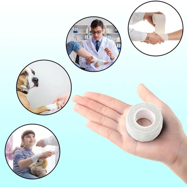 Alt view image 4 of 6 - 12 Pack 1'' x 5 Yards Self Adhesive Bandage Wrap, Elastic Breathable Self Adherent Wrap for Sports, Toe, Wrist, Ankle, Swelling Wraps, 12 Colors