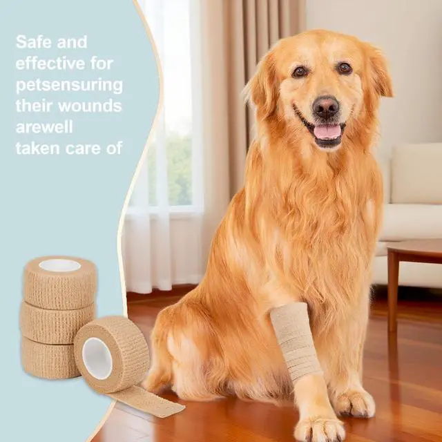 Alt view image 4 of 7 - 6 Pack,1 x 5 Yards Self Adhesive Bandage Wraps for Sports, Cohesive Bandages,Atheletic Tape for Wrist, Ankle, Hand, Leg,Skin Color,Vet Wrap
