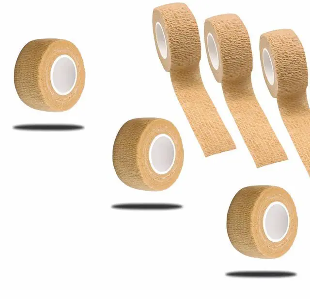 Main image of 6 Pack Self Adhesive Bandages 1"x5yds, Elastic Cohesive Wrap Tape for Sports Injuries, First Aid, Ankle Wrist, No Clips or Sticky Residue, Breathable Skin Tone for Humans & Pets