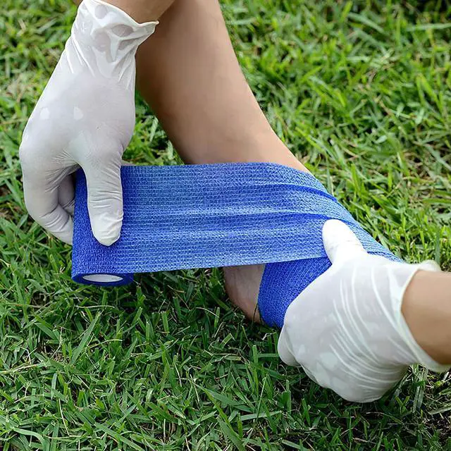 Alt view image 7 of 7 - Self Adhesive Wrap Cohesive Wrap Bandages 6 Count 3" x 5 Yards, Medical Tape, Adhesive Flexible Breathable First Aid Non Woven Rolls, Stretch Athletic, Ankle Sprains & Swelling, Sport