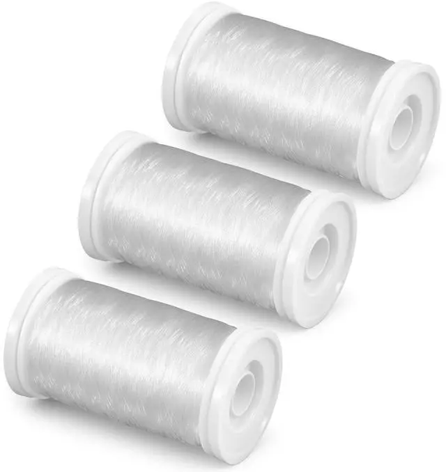 Main image of 3 PCS Clear Invisible Nylon Sewing Thread, Monofilament 200m Invisible String for Beading Sewing Quilting Hanging Decorations DIY Handmade (0.15mm)