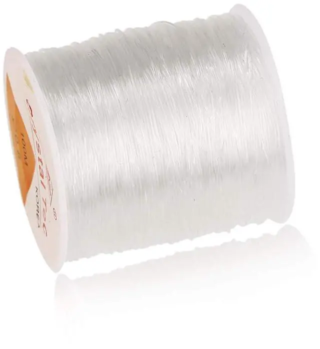 Main image of 328ft Clear Bead Cord Crystal Elastic Stretchy Bracelet String for Jewelry Making Necklace Bracelet Beading Thread, 0.8 mm
