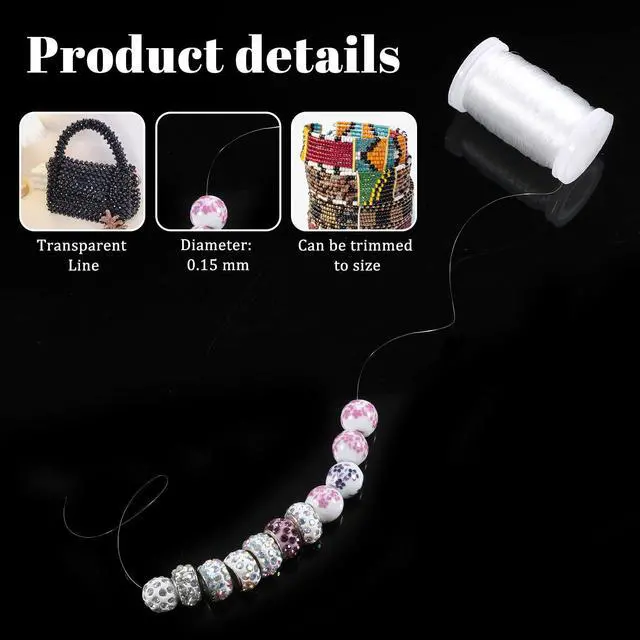 Alt view image 3 of 7 - 3 PCS Clear Invisible Nylon Sewing Thread, Monofilament 200m Invisible String for Beading Sewing Quilting Hanging Decorations DIY Handmade (0.15mm)