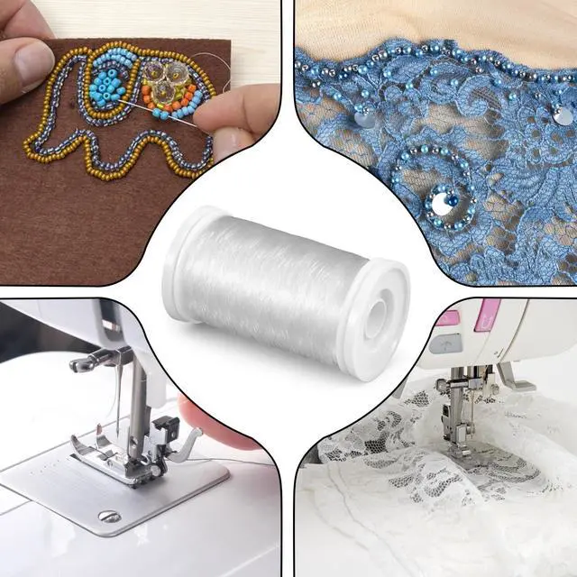 Alt view image 6 of 7 - 3 PCS Clear Invisible Nylon Sewing Thread, Monofilament 200m Invisible String for Beading Sewing Quilting Hanging Decorations DIY Handmade (0.15mm)