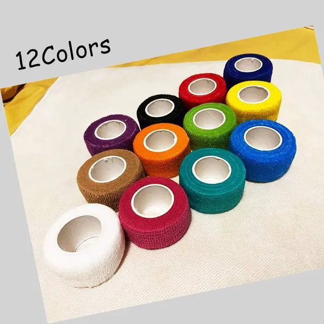 Alt view image 3 of 7 - (12-Pack) 1 x 5 Yards | Self Adhesive Bandage Wrap, Athletic Elastic Cohesive Bandage for Sports Injury,Strain,Knee & Wrist,Ankle Sprains & Swelling First Aid