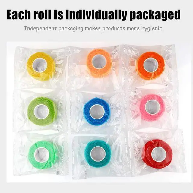 Alt view image 7 of 7 - (12-Pack) 1 x 5 Yards | Self Adhesive Bandage Wrap, Athletic Elastic Cohesive Bandage for Sports Injury,Strain,Knee & Wrist,Ankle Sprains & Swelling First Aid