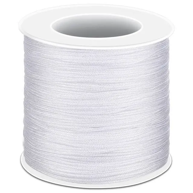 Main image of White Nylon String for Bracelets, 0.8mm Nylon Thread Braided Nylon Cord Wind Chime Outdoor Twine String for Beading, Necklaces, Blinds, DIY Craft, Jewelry Making