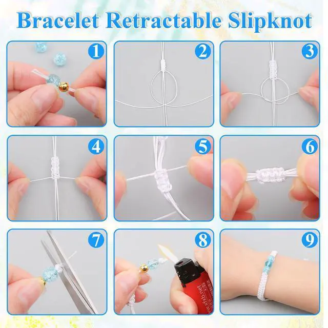 Alt view image 3 of 7 - White Nylon String for Bracelets, 0.8mm Nylon Thread Braided Nylon Cord Wind Chime Outdoor Twine String for Beading, Necklaces, Blinds, DIY Craft, Jewelry Making