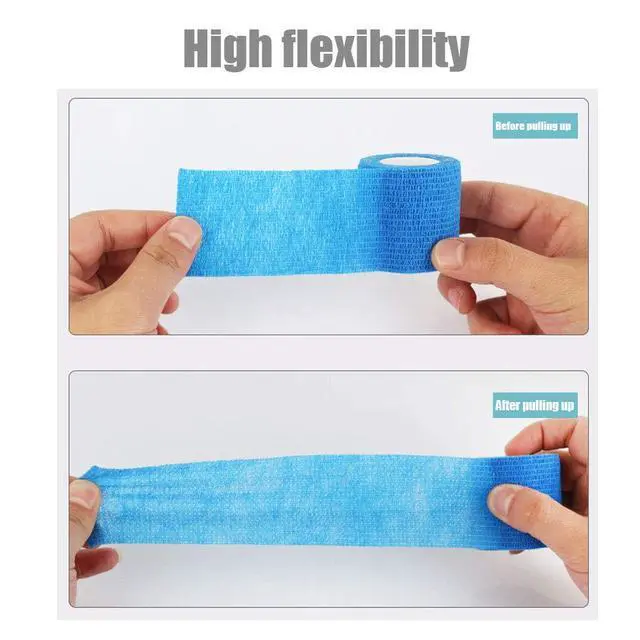 Alt view image 4 of 7 - Elastic Bandages (12-Pack) 2 x 5 Yards | Self Adhesive Bandage Wrap, Kuvvfe Athletic Elastic Cohesive Bandage for Sports Injury,Strain,Knee & Wrist,Ankle Sprains