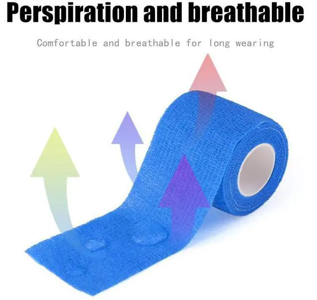 Alt view image 3 of 7 - Elastic Bandages (12-Pack) 2 x 5 Yards | Self Adhesive Bandage Wrap, Kuvvfe Athletic Elastic Cohesive Bandage for Sports Injury,Strain,Knee & Wrist,Ankle Sprains