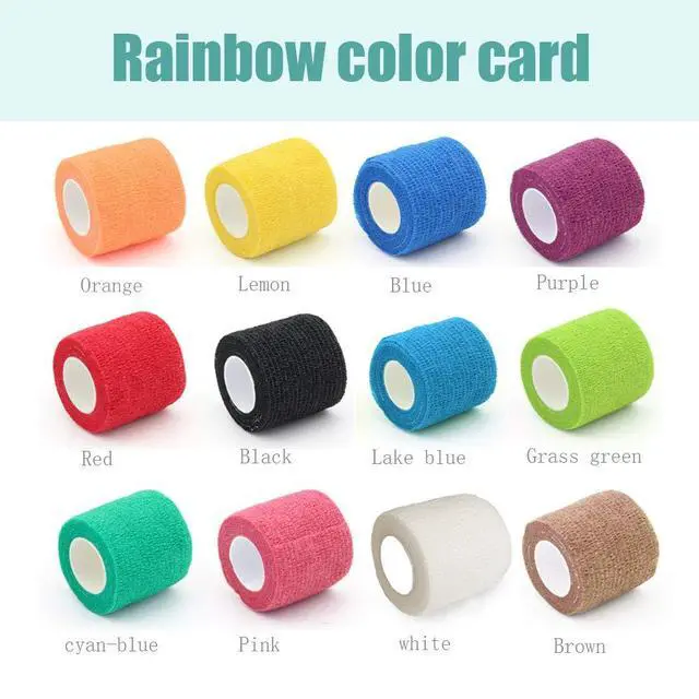Alt view image 5 of 7 - Elastic Bandages (12-Pack) 2 x 5 Yards | Self Adhesive Bandage Wrap, Kuvvfe Athletic Elastic Cohesive Bandage for Sports Injury,Strain,Knee & Wrist,Ankle Sprains