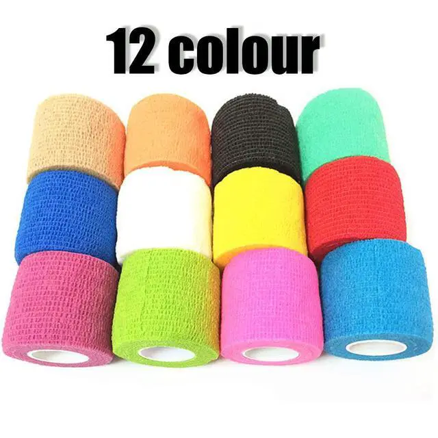 Alt view image 7 of 7 - Elastic Bandages (12-Pack) 2 x 5 Yards | Self Adhesive Bandage Wrap, Kuvvfe Athletic Elastic Cohesive Bandage for Sports Injury,Strain,Knee & Wrist,Ankle Sprains