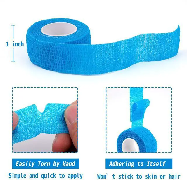 Alt view image 2 of 7 - 24 Pack Self Adherent Cohesive Wrap Bandages 1 Inches X 5 Yards, First Aid Tape, Elastic Self Adhesive Tape, Athletic, Sports wrap Tape, Bandage Wrap for Sports, Wrist, Ankle (Rainbow Color)