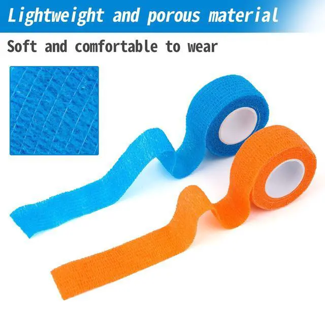Alt view image 4 of 7 - 24 Pack Self Adherent Cohesive Wrap Bandages 1 Inches X 5 Yards, First Aid Tape, Elastic Self Adhesive Tape, Athletic, Sports wrap Tape, Bandage Wrap for Sports, Wrist, Ankle (Rainbow Color)