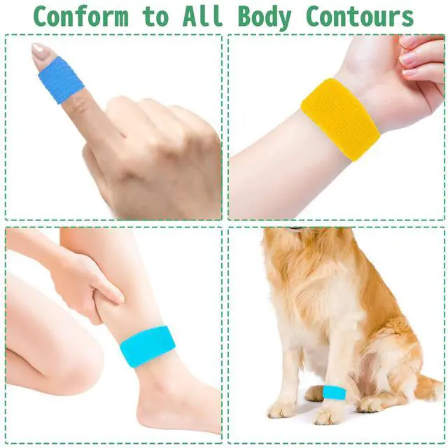 Alt view image 5 of 7 - 24 Pack Self Adherent Cohesive Wrap Bandages 1 Inches X 5 Yards, First Aid Tape, Elastic Self Adhesive Tape, Athletic, Sports wrap Tape, Bandage Wrap for Sports, Wrist, Ankle (Rainbow Color)