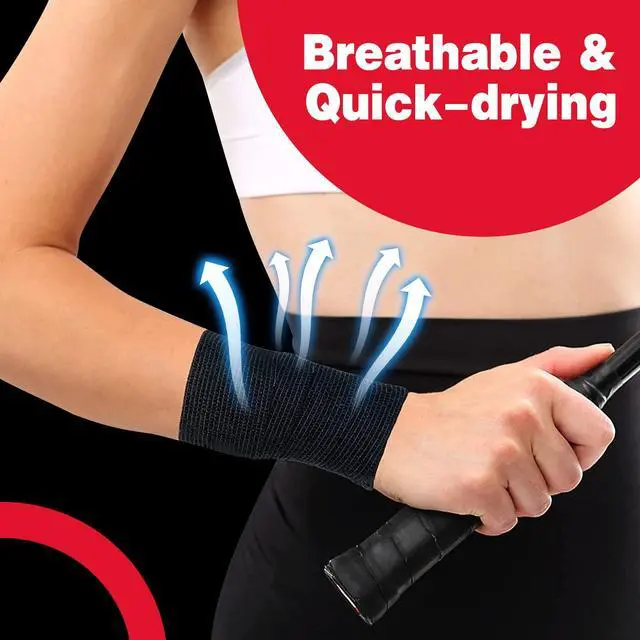 Alt view image 5 of 7 - 16 Pack Self Adhesive Bandage Wrap Black, 2" X 5 Yards Black Athletic Tape, Vet Wrap, Tattoo Grip Tape WrapAnkle Tape, Cohesive Bandage Wrap