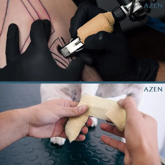 Alt view image 7 of 7 - 8 Pack Self Adhesive Bandage Wrap, Elastic Cohesive Bandage Wrap, Skin Color Athletic Tape, Vet Wrap, Ankle Tape