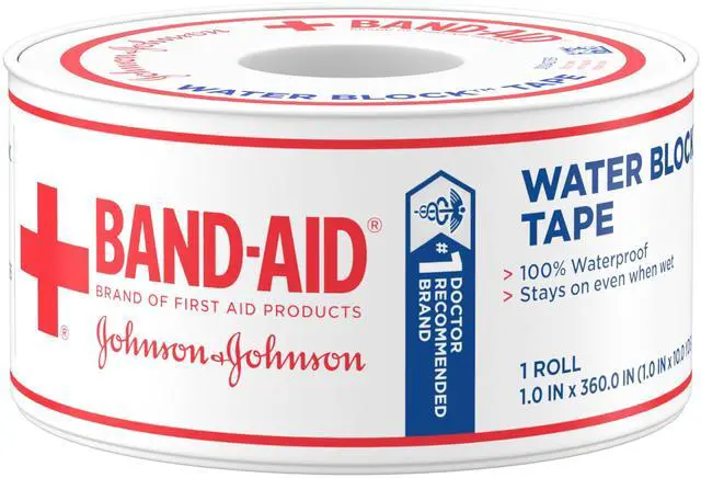 Alt view image 2 of 6 - Brand First Aid Water Block 100% Waterproof Self-Adhesive Tape Roll for Durable Wound Care to Firmly Secure Bandages, 1 in by 10 yd