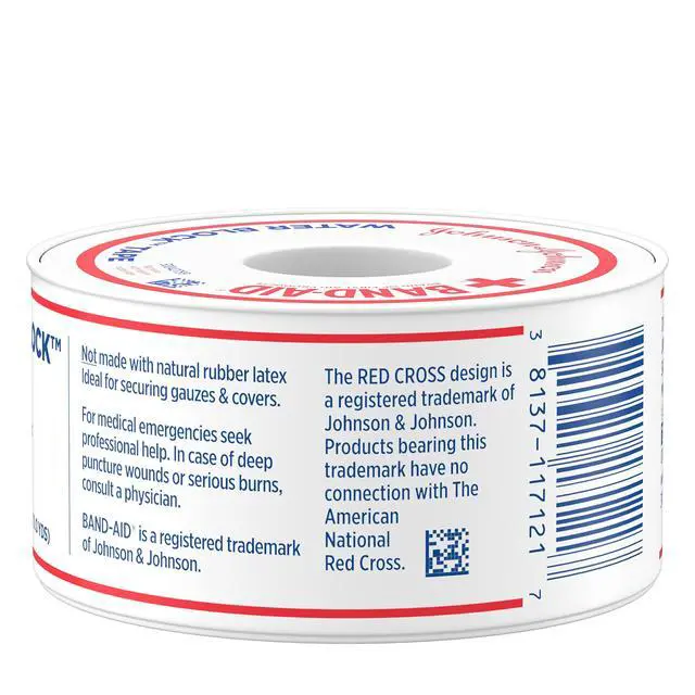 Alt view image 6 of 6 - Brand First Aid Water Block 100% Waterproof Self-Adhesive Tape Roll for Durable Wound Care to Firmly Secure Bandages, 1 in by 10 yd