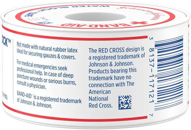 Alt view image 5 of 6 - Brand First Aid Water Block 100% Waterproof Self-Adhesive Tape Roll for Durable Wound Care to Firmly Secure Bandages, 1 in by 10 yd
