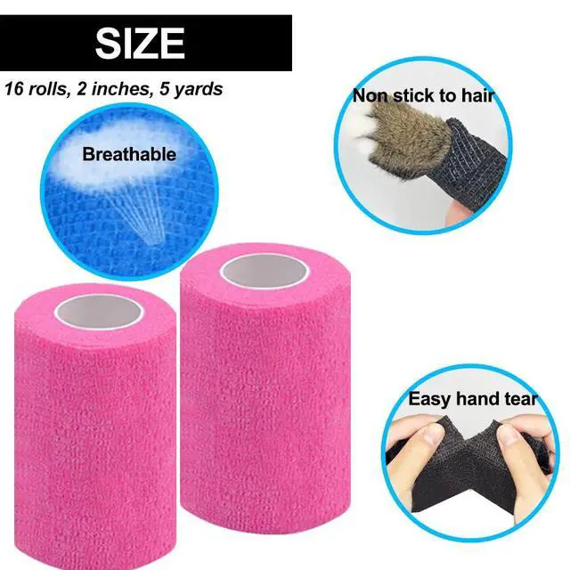 Alt view image 4 of 7 - 12 Pack Self Adhesive Bandage Wrap,3" X 5 Yards Beige Elastic Cohesive Bandage for Sports,Wrist,Ankle,Vet Wrap,Grip Tape