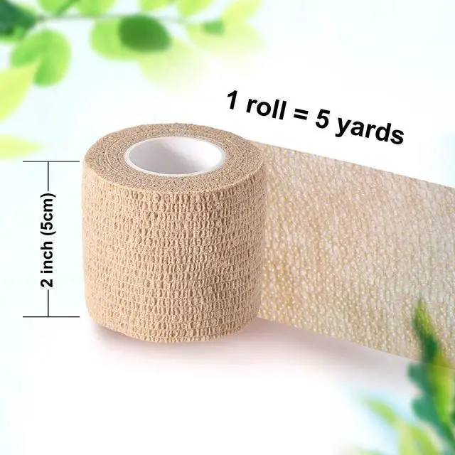 Alt view image 6 of 6 - Self Adhesive Bandage Wrap, Self Adhering Bandage, Vet Wrap for Dogs, Self Adherent Cohesive Wrap Bandages for Sports, Athletic, First Aid, Wrist, Ankle, Tape, 4 Pack, 2 inch