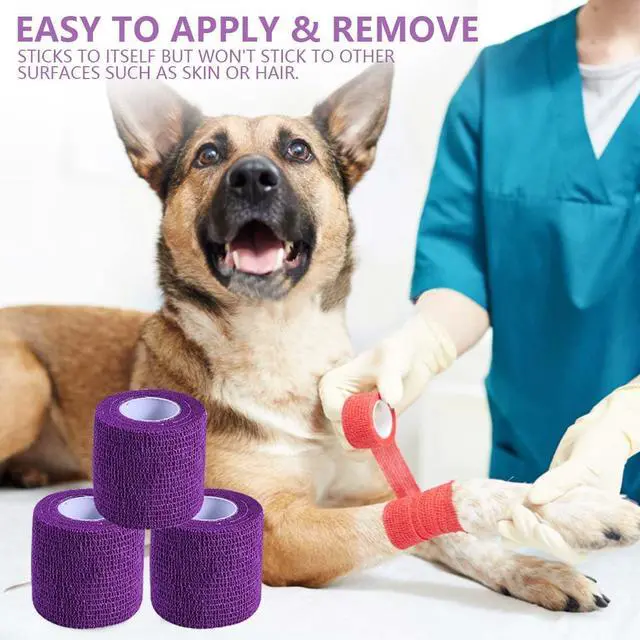 Alt view image 5 of 6 - 15 Pack 2 Inch x 5 Yards Purple Self Adhesive Bandage Breathable Cohesive Bandage Wrap Rolls Elastic Self-Adherent Tape for Stretch Athletic, Sports, Wrist, Ankle