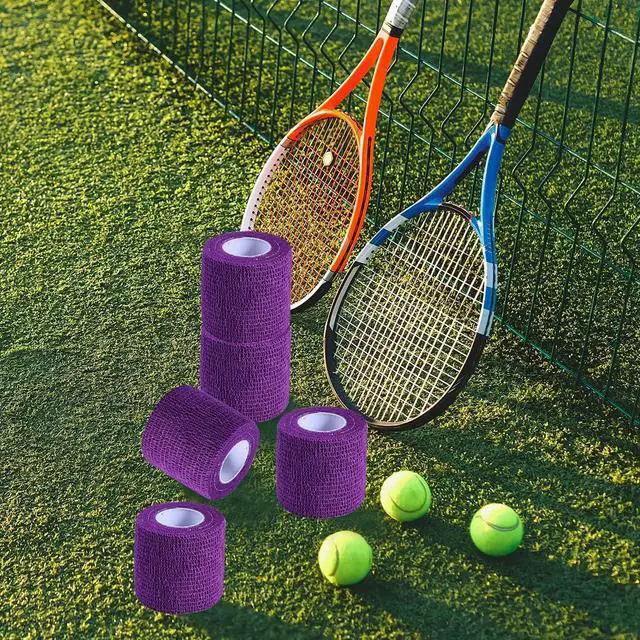 Alt view image 6 of 6 - 15 Pack 2 Inch x 5 Yards Purple Self Adhesive Bandage Breathable Cohesive Bandage Wrap Rolls Elastic Self-Adherent Tape for Stretch Athletic, Sports, Wrist, Ankle