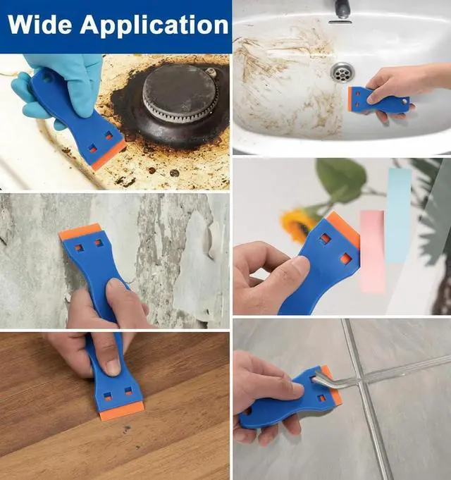 Alt view image 4 of 7 - Plastic Razor Blade Scraper 2 Pack, 100 Blades, Storage Case