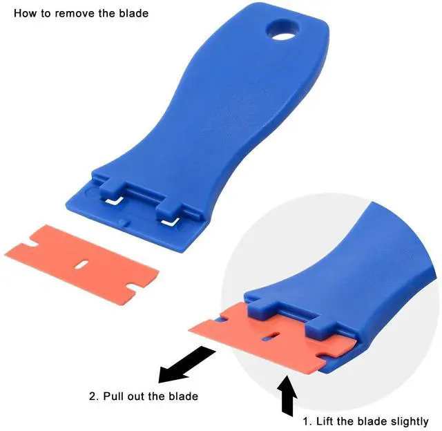 Alt view image 7 of 7 - Plastic Razor Blade Scraper Include 2PCS Scraper Tool and 100PCS Blades for Gasket Remover, Labels Decal and Adhesive Remover for Windows and Glass