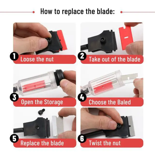 Alt view image 4 of 6 - Long Reach Extension Scraper, 11-Inch Razor Scraper Tool
