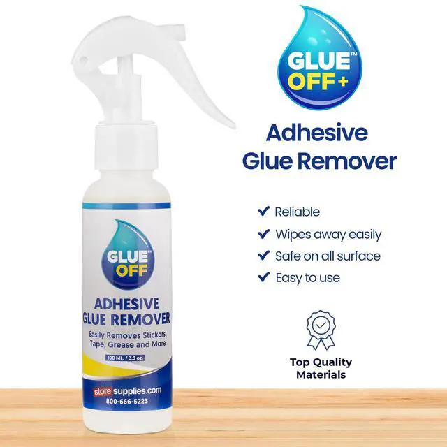Alt view image 5 of 7 - Glue Off Adhesive Sticker Remover 3.3 fl. oz & Scraper with Plastic Razor for Removing Labels (Adhesive Sticker Remover & Scraper w/Plastic Razor)