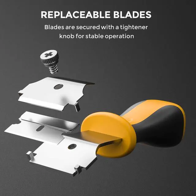 Alt view image 4 of 6 - 2 PCS Muti-Purpose Razor Blades Scraper Set With 20 Blades Industrial, Adjustable Handle, Cleaning Glass Window Wall Paint, Label Sticker Decal Removal