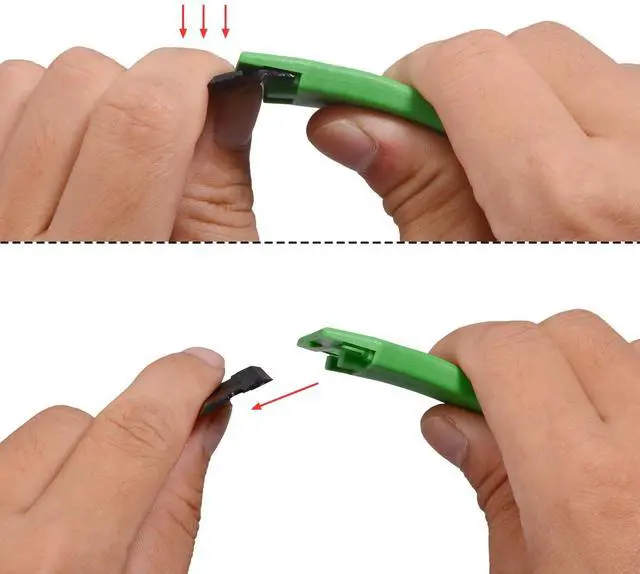 Alt view image 4 of 7 - 1.5" Plastic Razor Scraper with 10pcs Double Edged Plastic Blades for Removing Labels Stickers Decals on Glass Windows (Green)