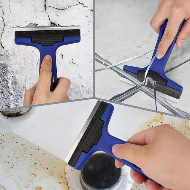 Alt view image 4 of 6 - Razor Blade Scraper, 4" Scraper Tool with 10 Extra Replacement Metal Blades, Razor Scraper Remover for Cleaning Paint, Caulk, Adhesive, Label, Decal, Sticker from Window, Glass, Tile, Floor, Stove Top